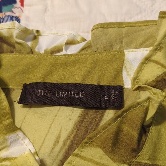 The Limited Green Sleeveless Button Down Pleated Front Blouse Women's Size L - Picture 6 of 7